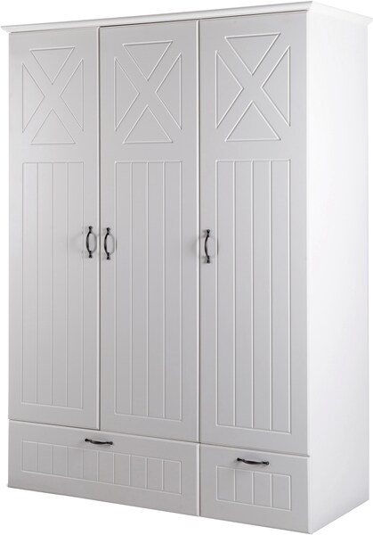 Bild von roba Kleiderschrank, Babyzimmerserie 'Constantin', 3 Drehtüren, 2 Schubladen, Babymöbel gefräst weiß