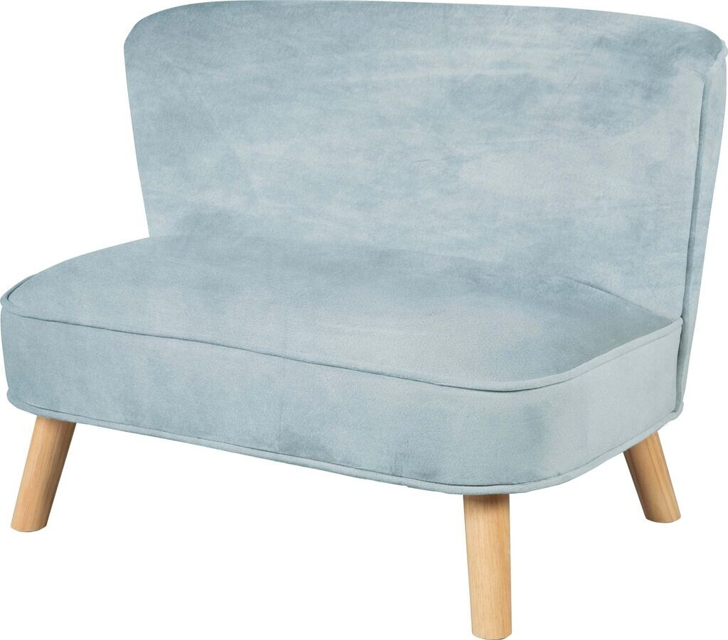 Bild von roba Kindersofa „Lil Sofa“ für Jungen und Mädchen, bequeme Kindercouch mit stabilen Holzfüßen und Samtstoff in der Farbe Sky/Hellblau, Kinder-Sitzmöbel-Serie „Lil Sofa“ fürs Ki