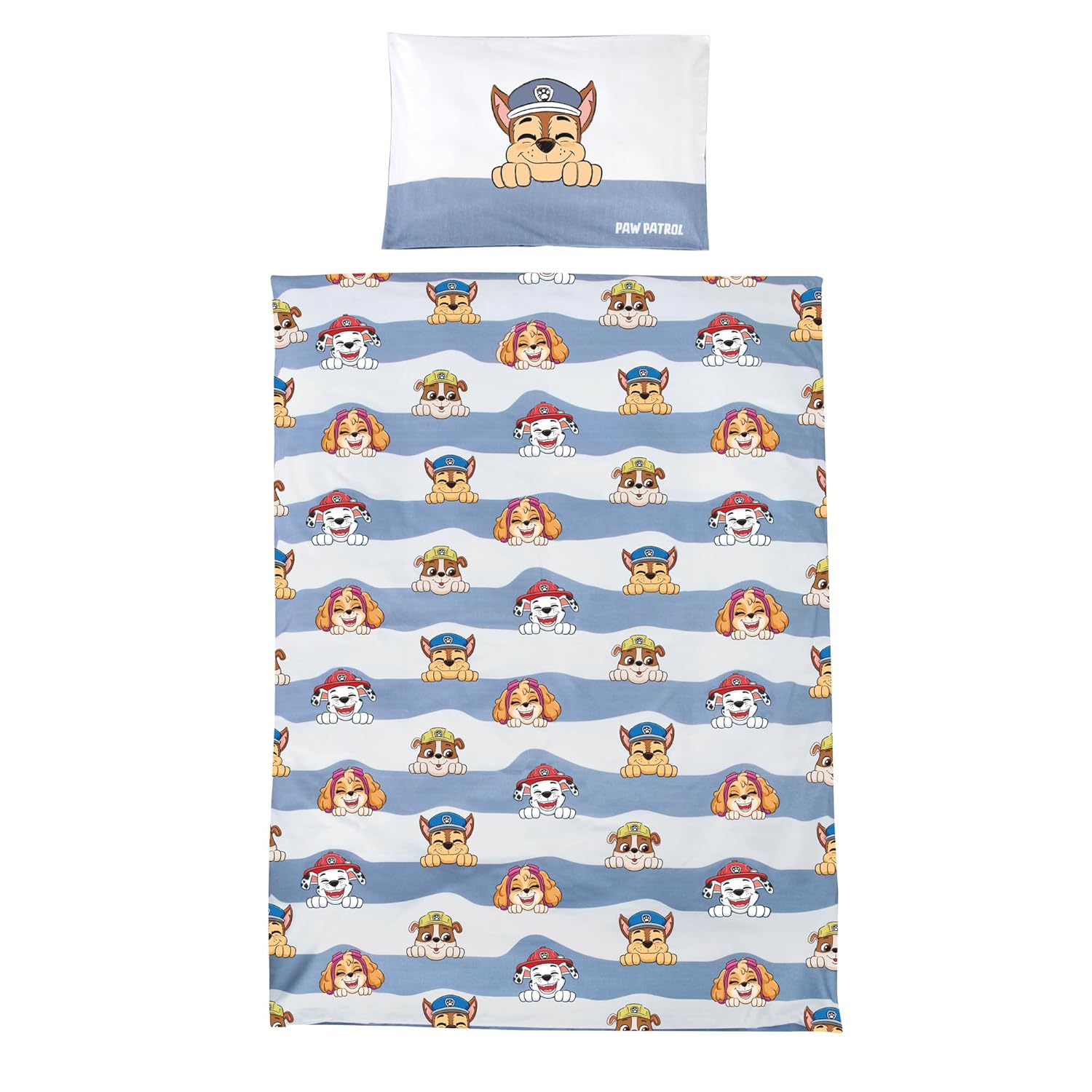 Bild von roba Kinderbettwäsche 100 x 135 cm Paw Patrol - Bettwäsche für Kinder aus Baumwolle inkl. Kissenbezug 60 x 40 cm - Hunde Motiv der Zeichentrick Serie - Weiß/Blau