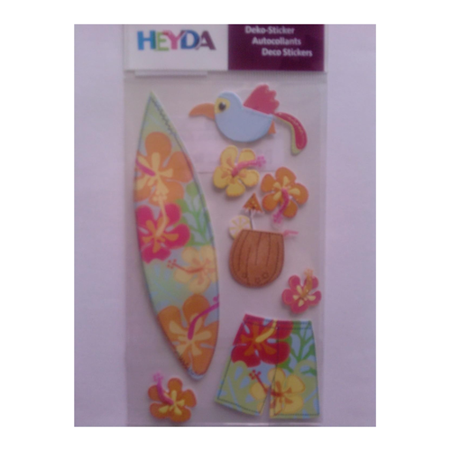Bild von Deko-Sticker HEYDA 203780603 – Surfing Sticker-Mix für kreative Projekte