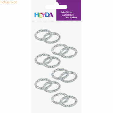 Bild von Heyda Sticker-Etikett Sticker mit Acrylsteinen Ringe, rund, 1 Stück, glasklar, 6 Stück
