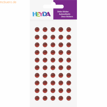 Bild von 6 x Heyda Sticker-Etikett Acrylsteinen Strass rund rot 50 Stück