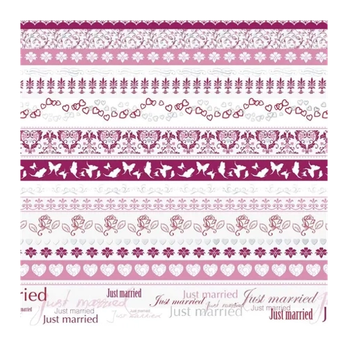 Bild von Heyda Karton A4 200g Just Married Bordüre