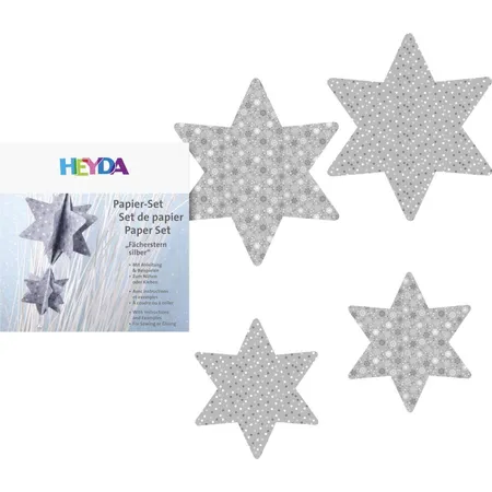 Bild von Heyda Bastelpackung Fächerdeko Stern, silber, 40 Blatt