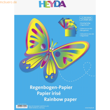 Bild von 25 x Heyda Regenbogenpapier 22,5x32,5cm 115g/qm VE=10 Blatt farbig sor