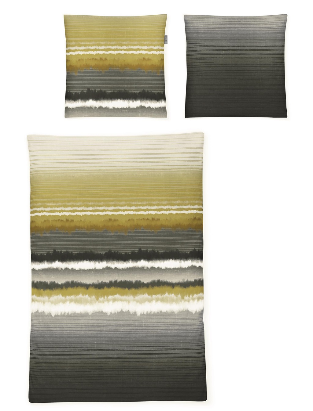 Bild von Irisette Bettwäsche Mako-Satin grau-Curry Größe 155x220 cm (80x80 cm)