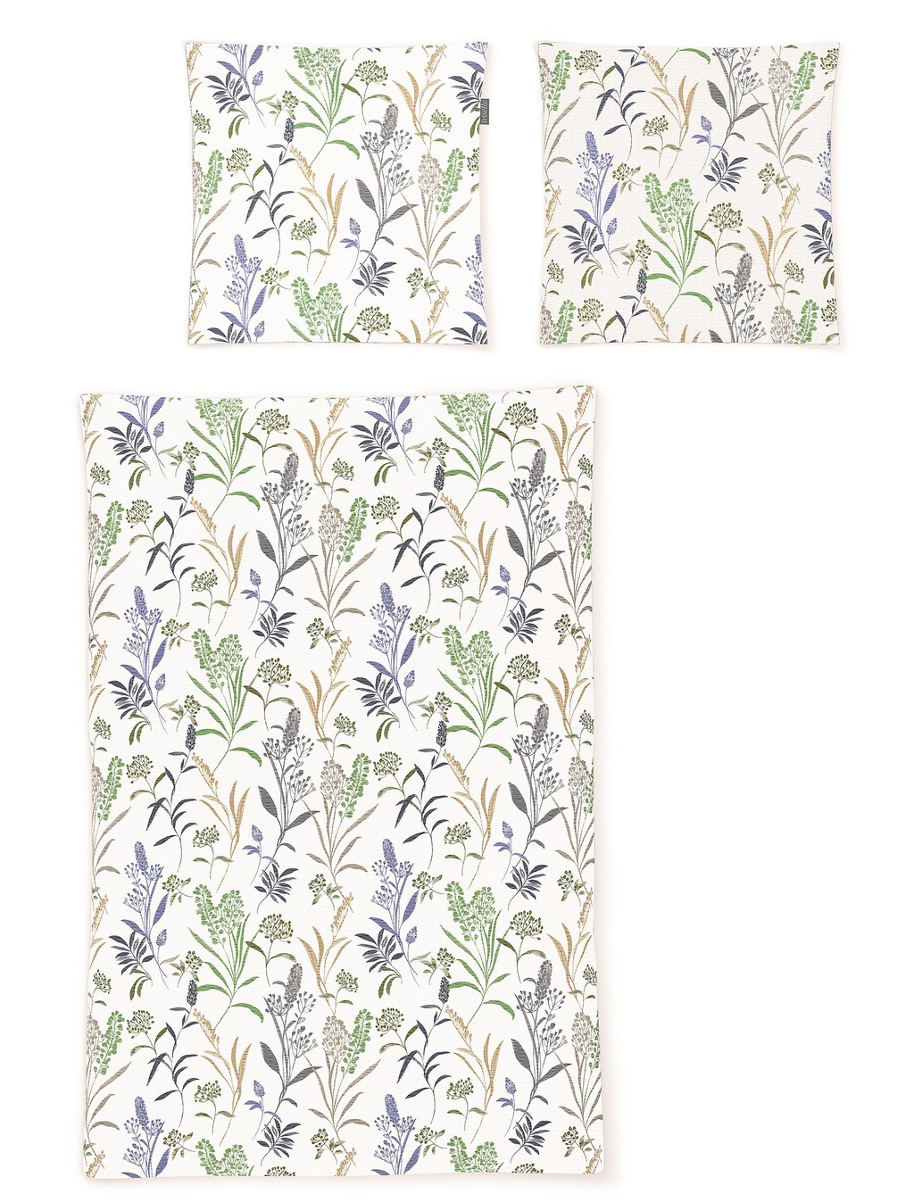 Bild von Irisette Bettwäsche Irisette Easy Soft-Seersucker Bettwäsche 135x200 Gräser Blumen grün, Seersucker, 2 teilig