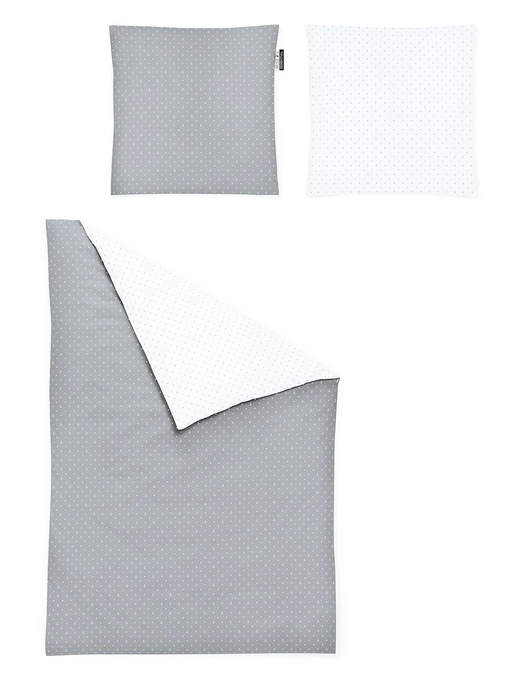 Bild von Irisette Essential Mako-Satin Bettwäsche Jessica Silber, 1 Bettbezug 135 x 200 cm + 1 Kissenbezug 80 x 80 cm