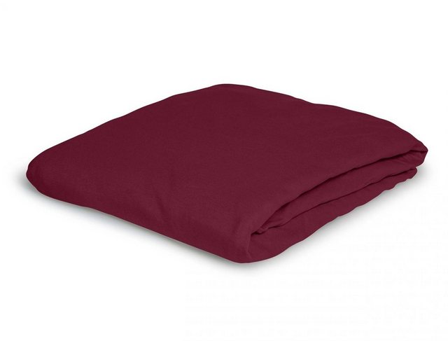 Bild von Irisette Spannbettlaken Kuschel-Jersey Spannbetttuch Vesuv 0012 190 x 200 cm rubin, Baumwolle, Gummizug: Rundum, (1 Stück), Bettlaken mit Gummizug 90x200 140x200 180x200 Spannbettlaken Spanner