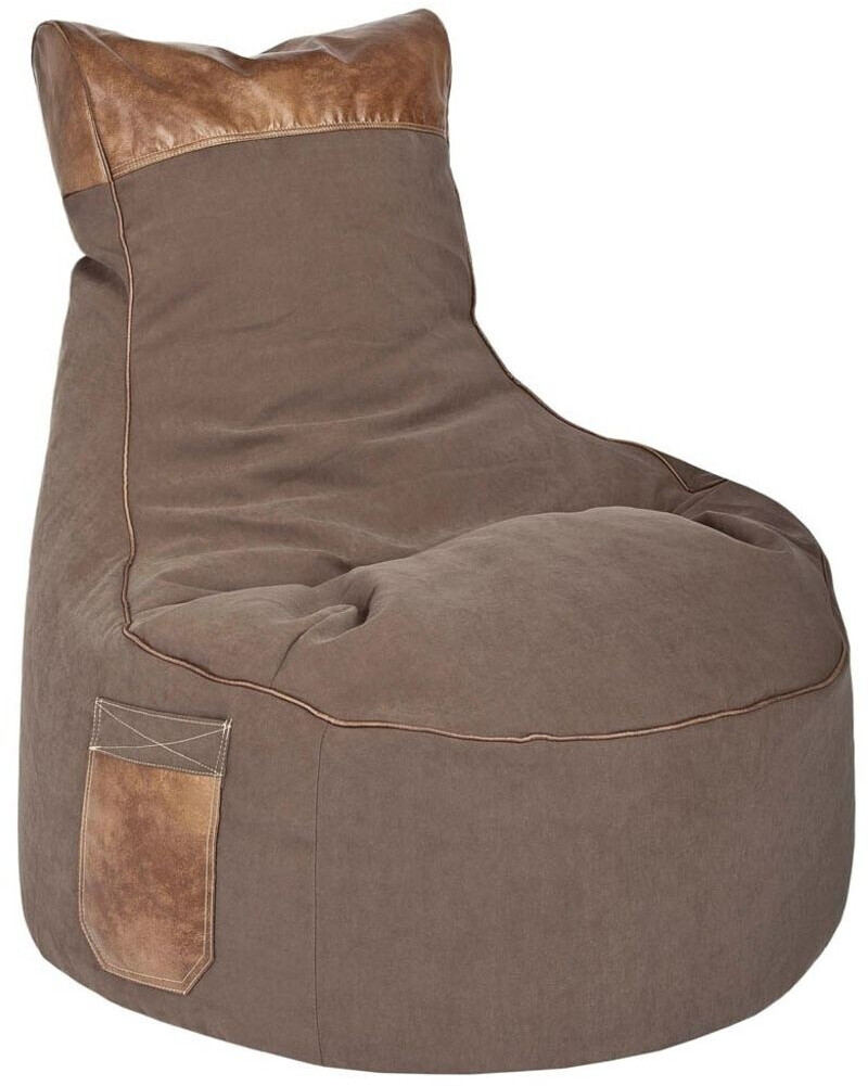 Bild von Sitzsack JAMIE Swing, Canvasoptik/Lederimitat, B 650 x T 900 x H 950 mm, braun