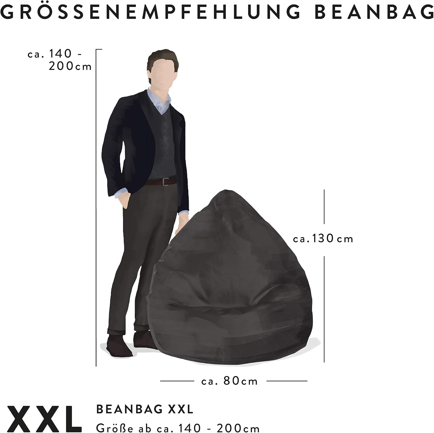 Bild von SITTING POINT only by MAGMA BeanBag ALFA XXL Sitzsack, Made in Germany, Altrose