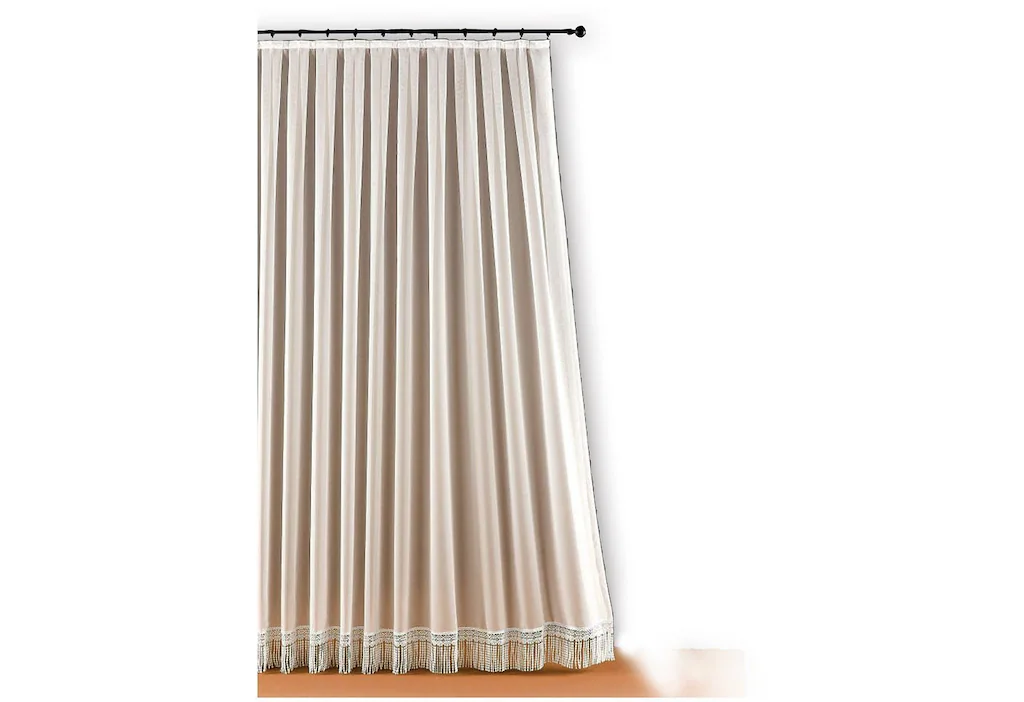 Bild von Gardine WECKBRODT "Makramee", weiß, B:180cm H:170cm, Polyester, Gardinen, Store, Feste Falten, Makramee - Sockel, nach Maß