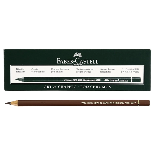 Bild von Bleistift Faber-Castell Polychromos 176 Van-Dyck Braun (6 Stück)