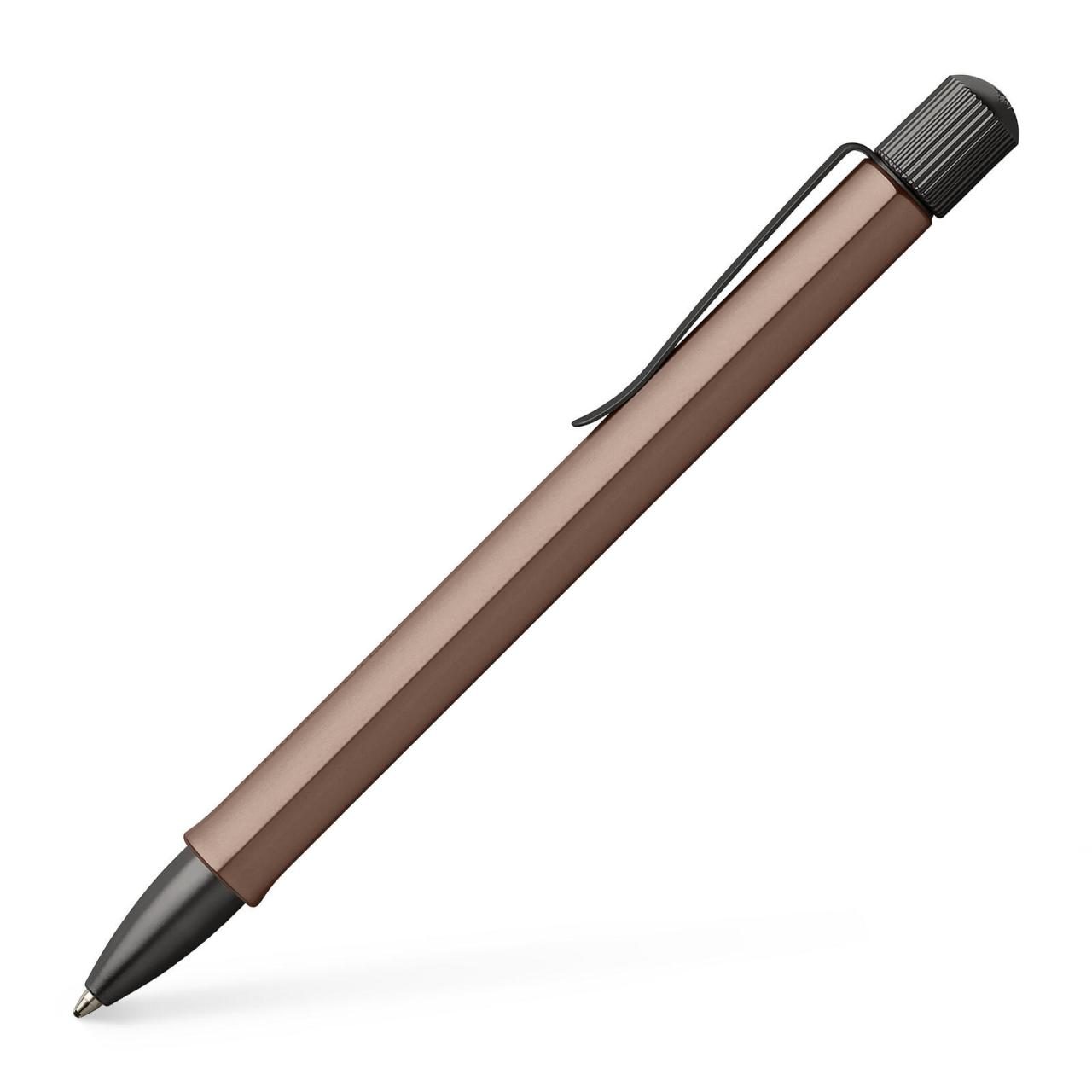 Bild von Faber-Castell Druckkugelschreiber Kugelschreiber Hexo braun Schreibfarbe schwarz