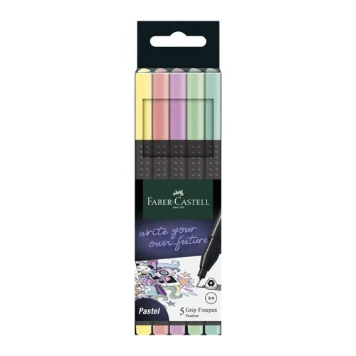 Bild von Faber-Castell Fineliner Grip Finepen pastell 5er Set