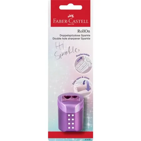 Bild von Faber-Castell Doppellochspitzer RollOn Sparkle, Blisterkarte mit 1 Stück, verschiedene Farben