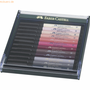 Bild von Faber-Castell Künstlerstift Faber-Castell Pitt Artist Pen Brush Tuschestift - 12x Haut