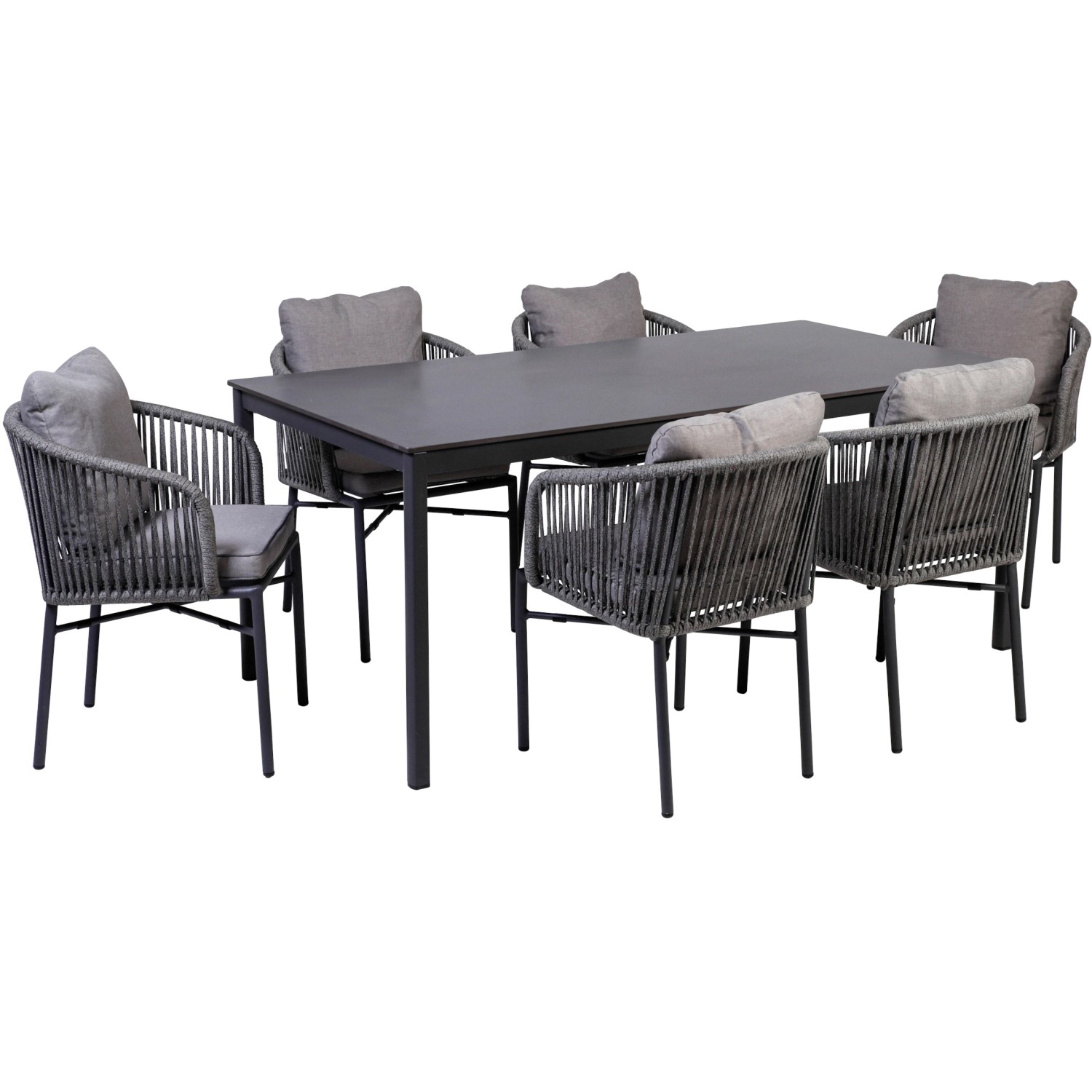 Bild von greemotion Sitzgruppe Calgary 1 grau, anthrazit Kunststoff, Metall, 19-teilig
