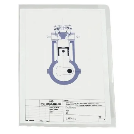 Bild von Durable 233919 Sichthülle, A4, 0,15mm, transparent, 50 Stück, PVC, oben und rechts offen