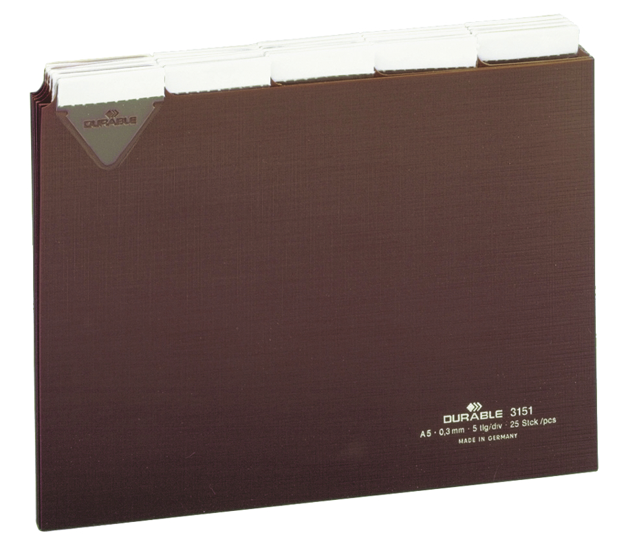 Bild von DURABLE Karteikartenregister A-Z, blanko, Jan.-Dez., 0-31 braun für DIN-A4-Karteikästen