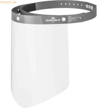 Bild von Durable Visier für Gesichtsschutz vor Spritzern und Tröpfchen, mit anpassbarem Stirnband, hochklappbar & desinfizierbar, Made in EU, 1 Stück, 343110