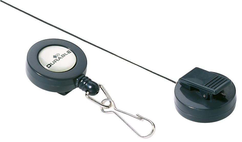 Bild von DURABLE Schlüsselanhänger Durable 822158 Jojo für Ausweishalter Krokoklemme, Federhaken 10 St.