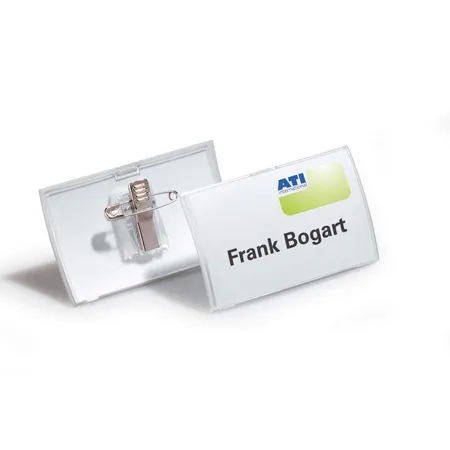 Bild von DURABLE Hinweisschild Namensschilder Click Fold 40x75mm mit Kombiklemme VE=25 Stück