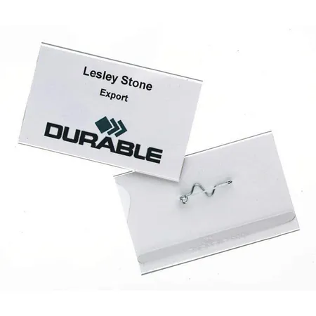 Bild von Durable Namensschild mit Nadel, 54 x 90 mm, transparent, Packung à 10 Stück, 860419