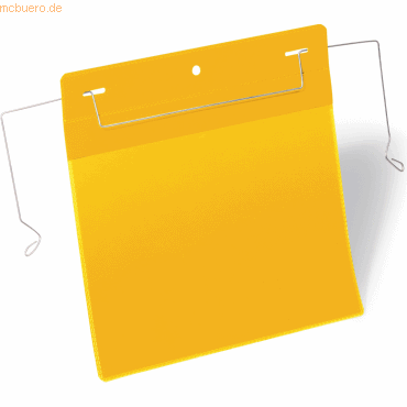 Bild von DURABLE Fächermappe Kennzeichnungstasche mit Drahtbügel A5 quer PP gelb VE=50 Stück