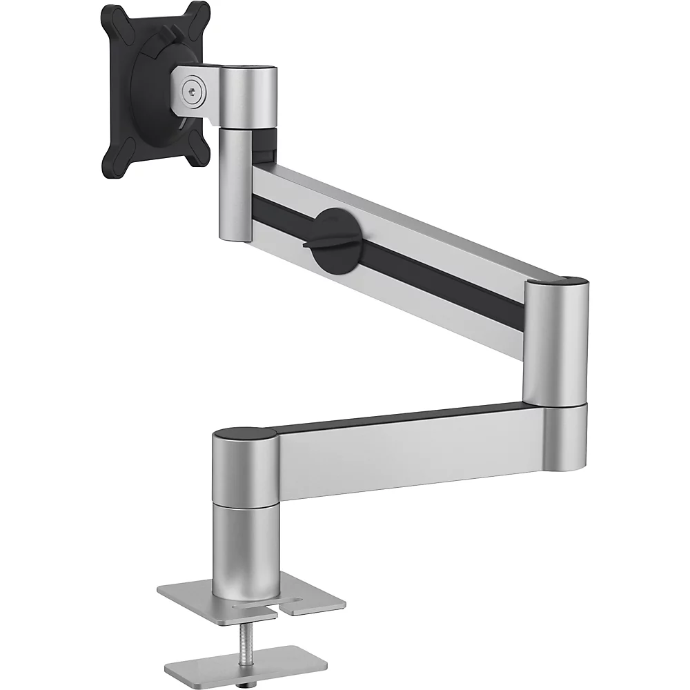 Bild von Durable Monitor Halterung, flexibler Schwenkarm 360° drehbar, für VESA Bildschirme 21-27", Tischdurchführung, silber, 508423
