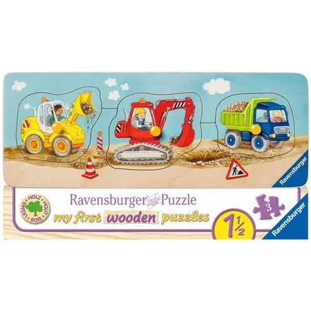 Bild von Ravensburger Kinderpuzzle - 03066 Die kleine Baustelle - My First Wooden Puzzle mit 3 Teilen - Puzzle für Kinder ab 1,5 Jahren - Holzpuzzle