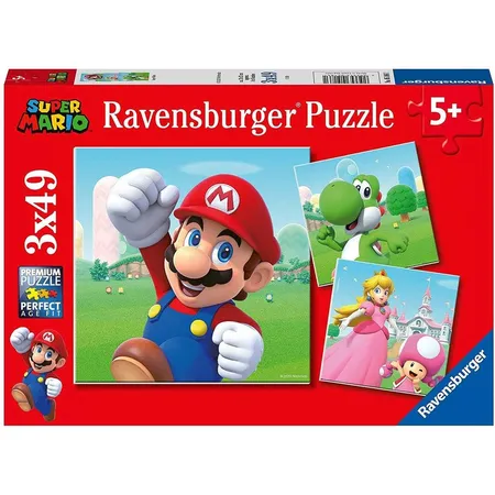 Bild von Ravensburger Kinderpuzzle - 05186 Super Mario - Puzzle für Kinder ab 5 Jahren, mit 3x49 Teilen