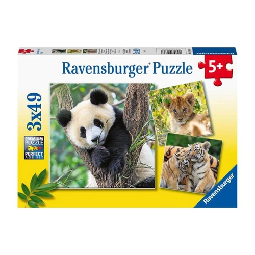 Bild von Ravensburger 3 Puzzles - Panda, Tiger und Löwe 49 Teile Puzzle Ravensburger-05666