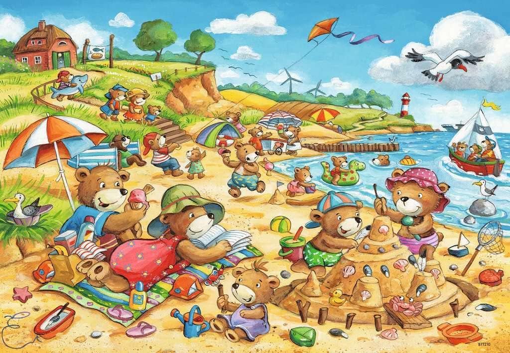 Bild von Ravensburger Kinderpuzzle - 07829 Urlaub am Meer - Puzzle für Kinder ab 4 Jahren, mit 2x24 Teilen
