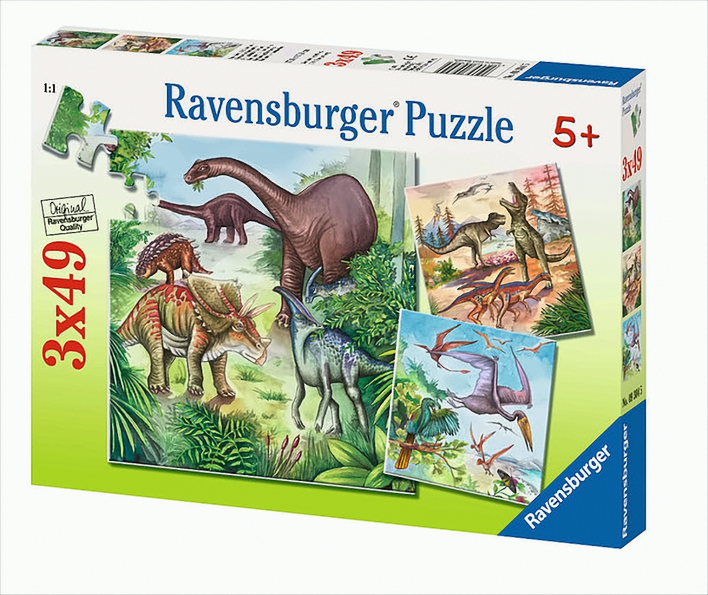 Bild von Faszinierende Dinosaurier - 3 x 49 Teile Puzzle