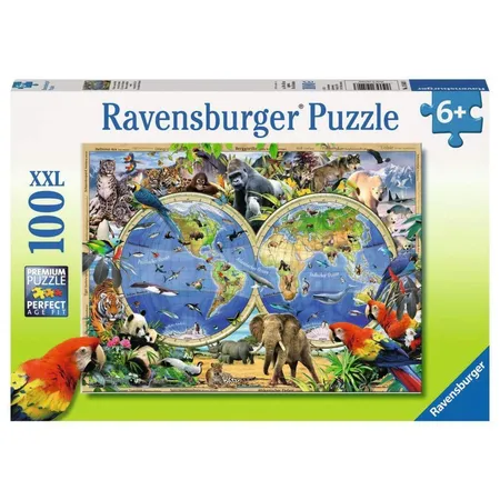 Bild von Ravensburger Kinderpuzzle - 10540 Tierisch um die Welt - Puzzle-Weltkarte für Kinder ab 6 Jahren, mit 100 Teilen im XXL-Format