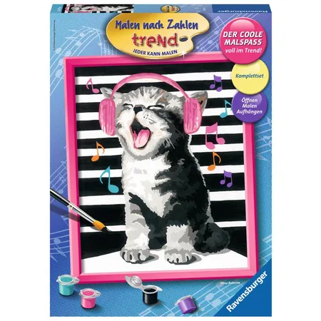 Bild von Ravensburger Malen nach Zahlen 28431 - Singing Cat - Für Erwachsene und Kinder ab 12 Jahren, Yellow