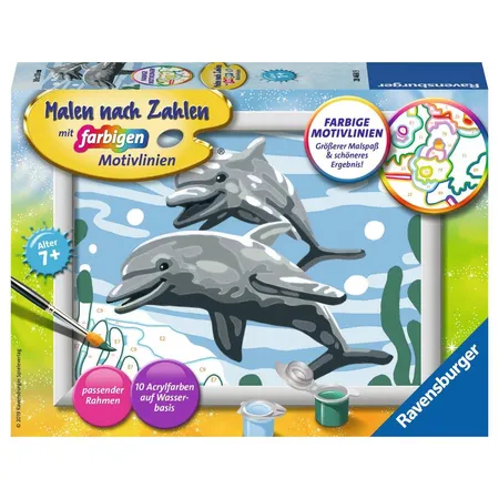 Bild von Ravensburger Malen nach Zahlen Ravensburger CreArt 28468 - Freundliche Delfine - Malen nach Zahlen...