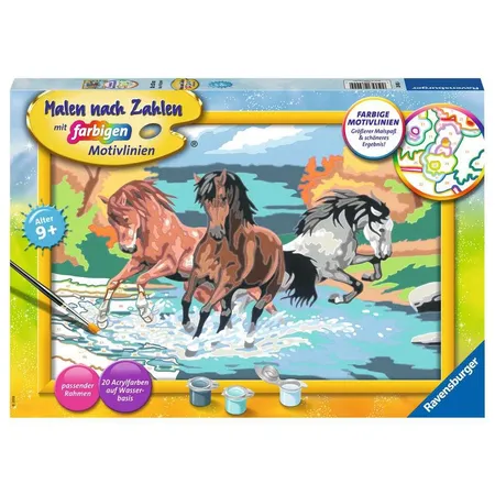 Bild von Ravensburger CreArt 28492 - Stolze Wildpferde - Malen nach Zahlen Pferde für Kinder ab 9 Jahre