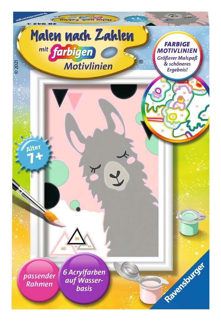 Bild von Ravensburger Malen nach Zahlen 28942 - Glückliches Lama - Kinder ab 7 Jahren