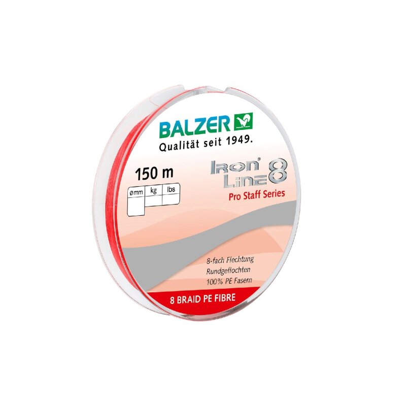 Bild von Balzer Angelschnur Balzer Iron Line Pro Staff 8 rot - 150m geflochtene Schnur, 0.16 m Länge, 0.16 mm Fadendurchmesser, (150-St)