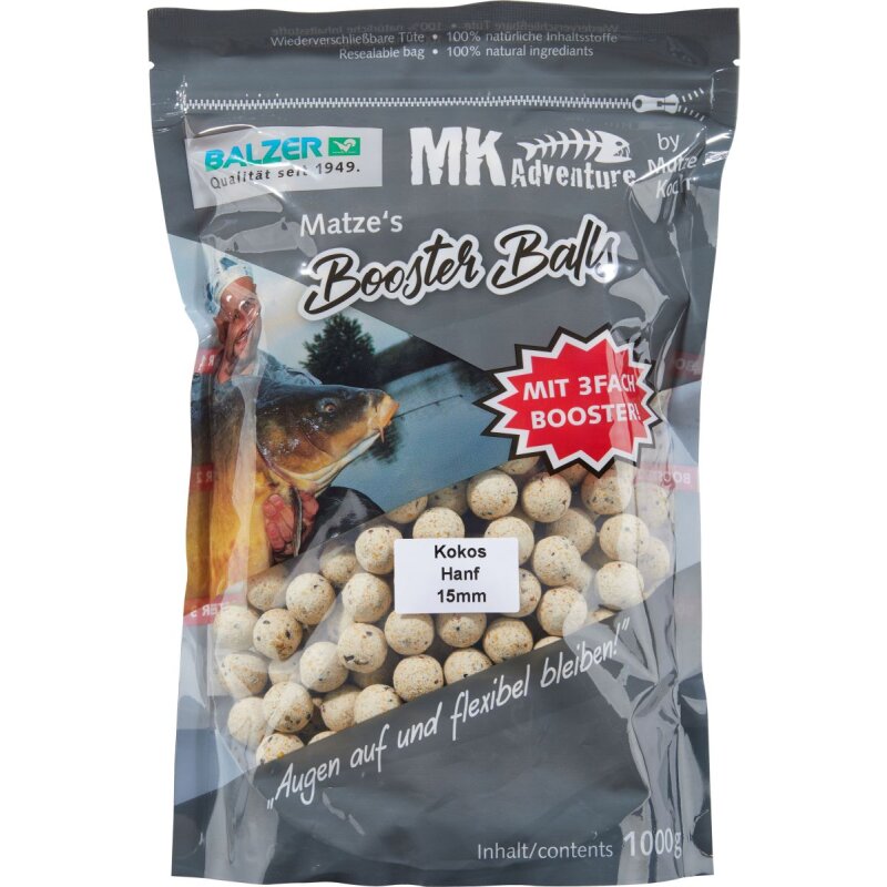 Bild von BALZER Matze Koch Booster Balls Kokos/Hanf 15mm 1kg (10,40 € pro 1 kg)