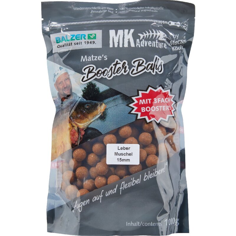 Bild von BALZER Matze Koch Booster Balls Leber/Muschel 20mm 1kg (10,10 € pro 1 kg)
