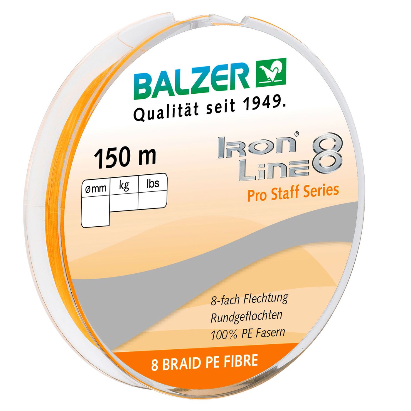 Bild von BALZER Iron Line 8 Spin 0,14mm 10,7kg 150m Orange (0,09 € pro 1 m)