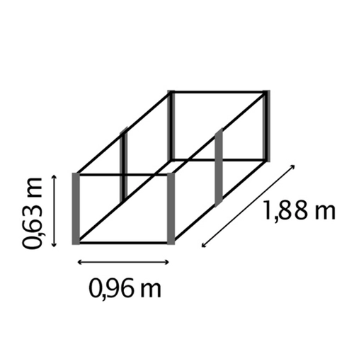 Bild von Vitavia Hochbeet Linus 630 Granit-Schwarz - B 96 cm x L 188 cm x H 63 cm