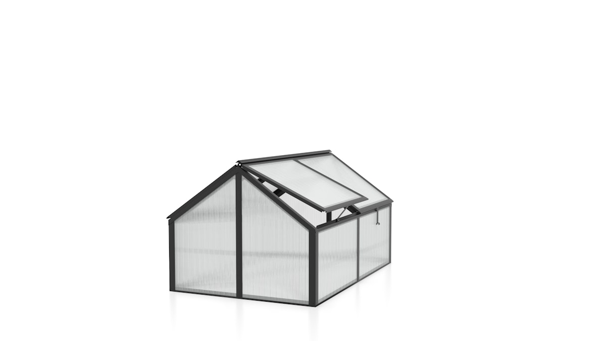 Bild von Vitavia Frühbeet Zola mit 4 Dachfenstern  B 124 x T 89 x H 71 cm 71 cm 4 mm Hohlkammerplatten schwarz