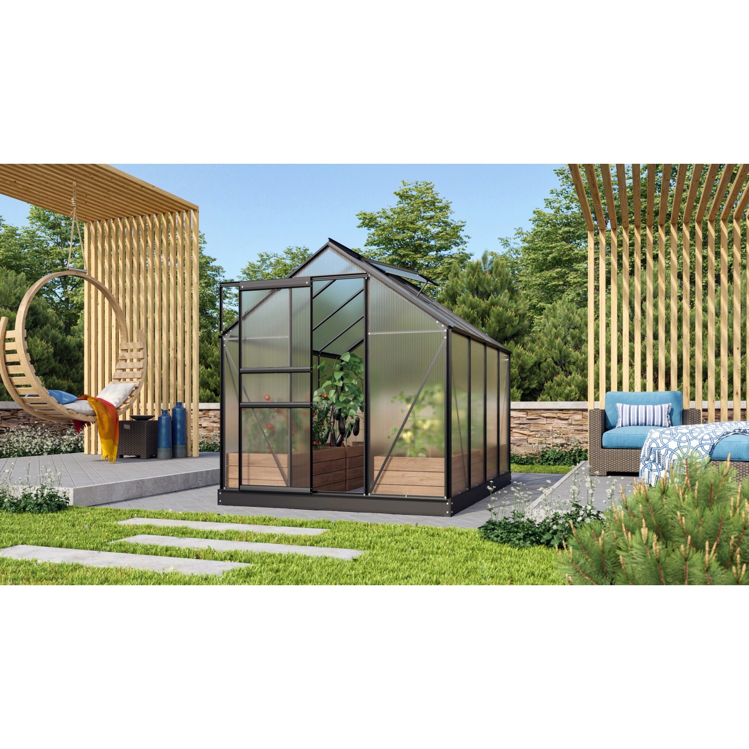 Bild von Vitavia Gewächshaus Venus 5000 HKP 4 mm - Schwarz Vorzugsset