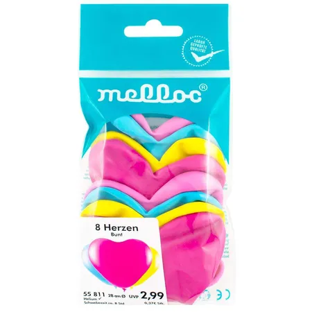 Bild von Melloc 8 Herzen Ballons Bunt