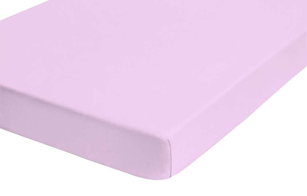 Bild von Biberna Jersey Elasthan Spannbettlaken Spannbetttuch 180x200 cm - 200x220 cm Flieder