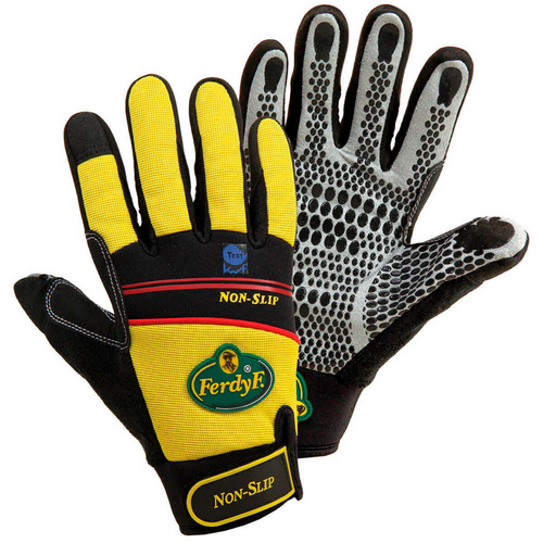 Bild von FerdyF. NON-SLIP 1930-7 Clarino-Kunstleder Montagehandschuh Groeße (Handschuhe): 7, S EN 388 CAT, Gelb